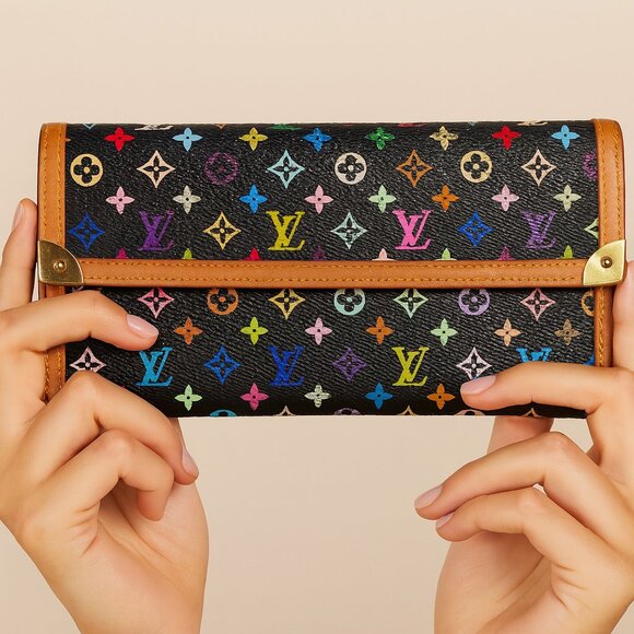 Louis Vuitton Monogram Multicolor Porte Tresor International Long Wallet Black - Picture 2 of 15